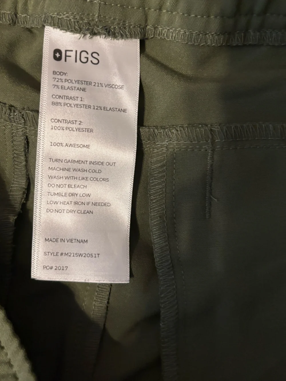 Figs Men Tansen Olive Green Scrub Joggers Medium Tall